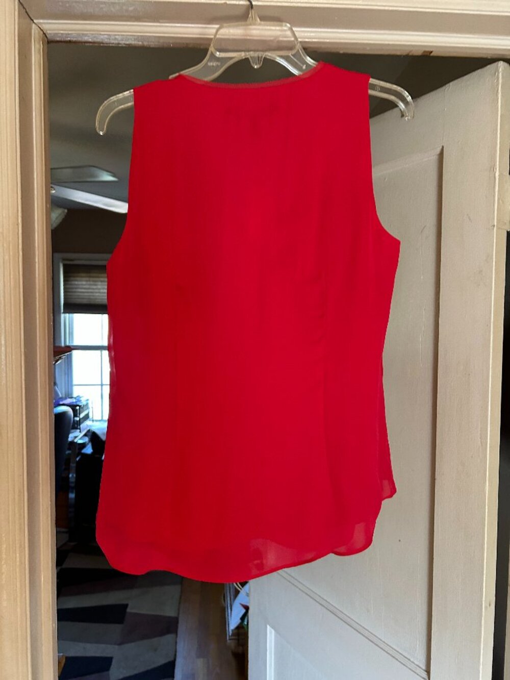 Whitehouse Black Market Red Sleeveless Blouse